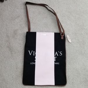 Victoria's Secret Leather Black Pink Bag Tote Collectibles